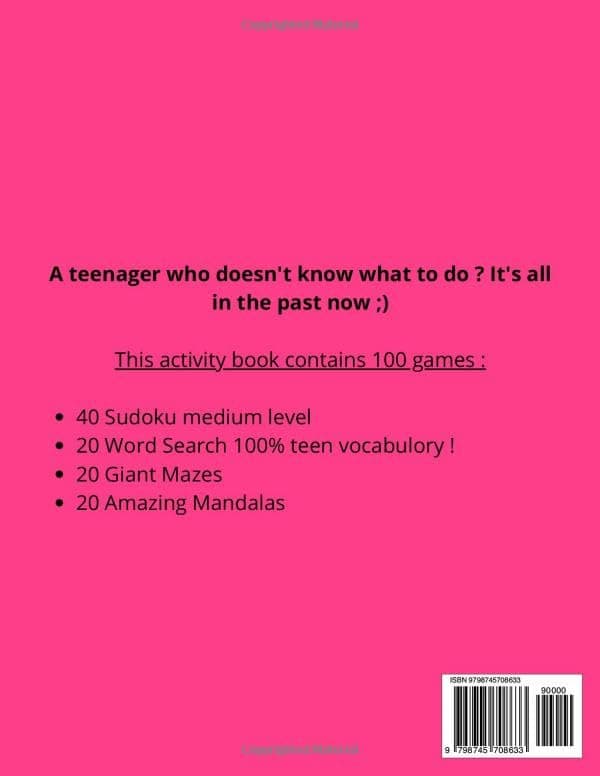 OMG I'm So Bored ! The Activity Book for Teens: 100 Games for 12-17 years old - slide 2 - unique gift idea